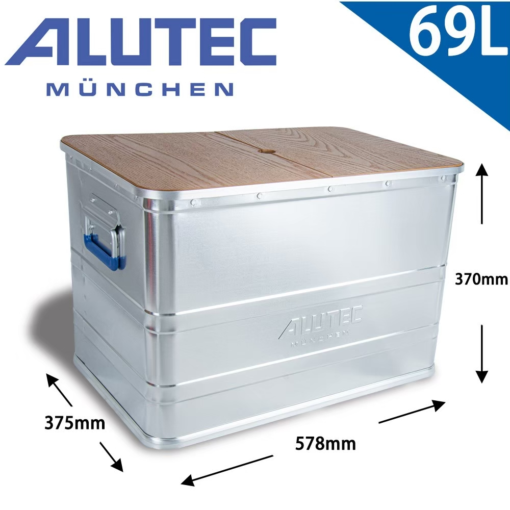 【CampingBar】德國ALUTEC 輕量化鋁箱 Logic 69L＋原木蓋板