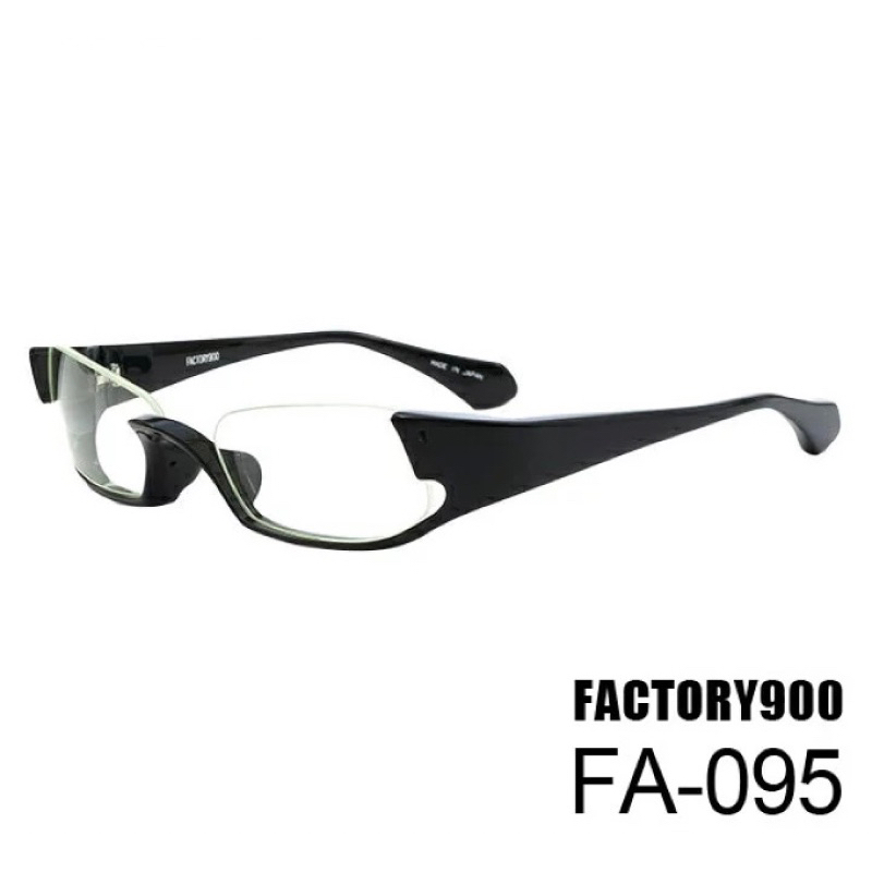 近全新 FACTORY900 FA-095 亮黑色 厚板料 半框 膠框 日本重量級工藝 半框款 完售 絶版款 眼鏡