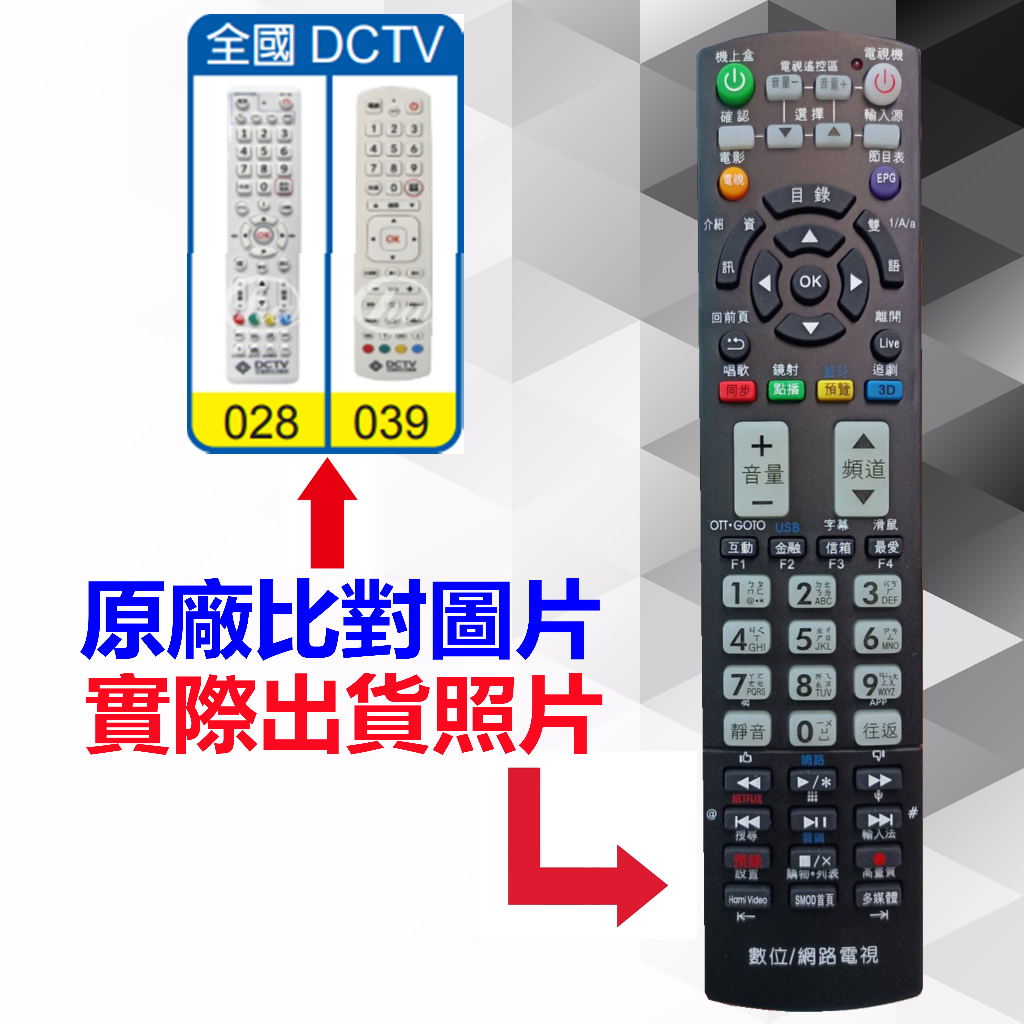 【全國 DCTV 萬用遙控器】MOD-2000 全區版 第四台有線電視數位機上盒遙控器.附電視機設定與學習功能