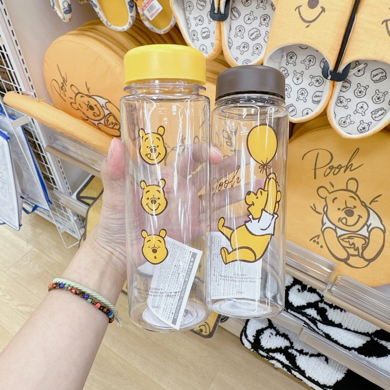 2023 日本DAISO～迪士尼/小熊維尼/黃蓋/棕蓋 透明造型冷水溫水瓶