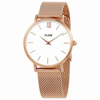 CLUSE Rose Gold 玫瑰金網帶時尚手錶