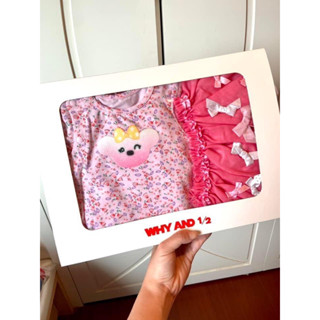 全新禮盒 WHY AND 1/2 普普熊 女寶 彌月禮盒 滿月禮 新生兒賀禮 春夏 短袖 連身裝 包屁衣➕彩虹紗裙