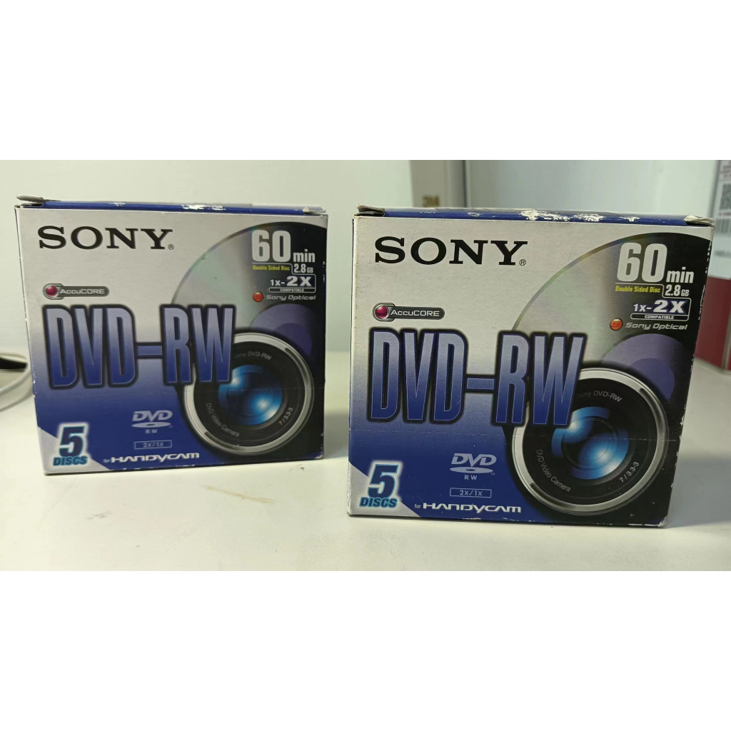 SONY 日本製DVD-RW 、全新未拆空白片 （1盒5片裝）,共2盒