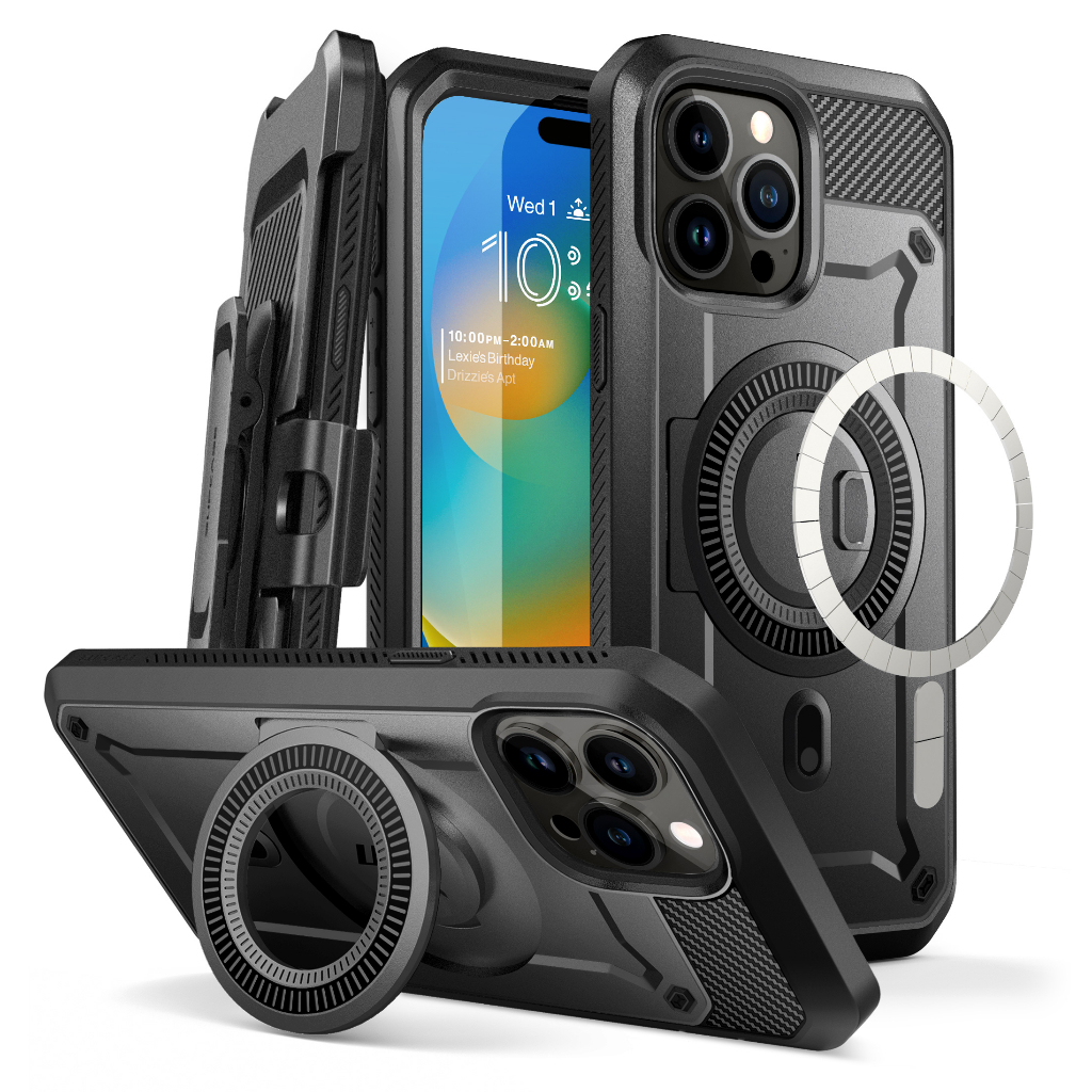 SUPCASE iPhone 15系列 UB Pro Mag-抗震防摔磁吸支架保護殼(含螢幕防護膜、夾扣套)