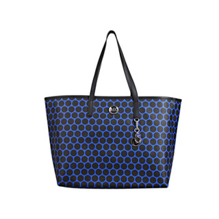 MK Michael kors 經典MK金屬LOGO愛心吊飾肩揹包(大/黑藍)