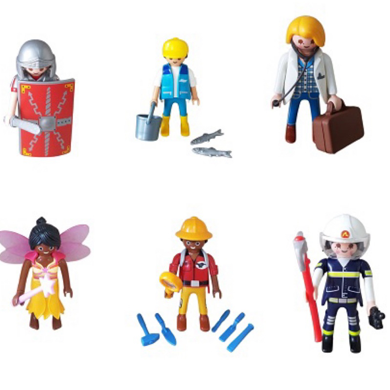 全新袋裝 Playmobil 人偶包 全套十隻人偶 海王 騎士 羅馬士兵 摩比 捕魚 醫生 仙子 消防員 牛仔 考古