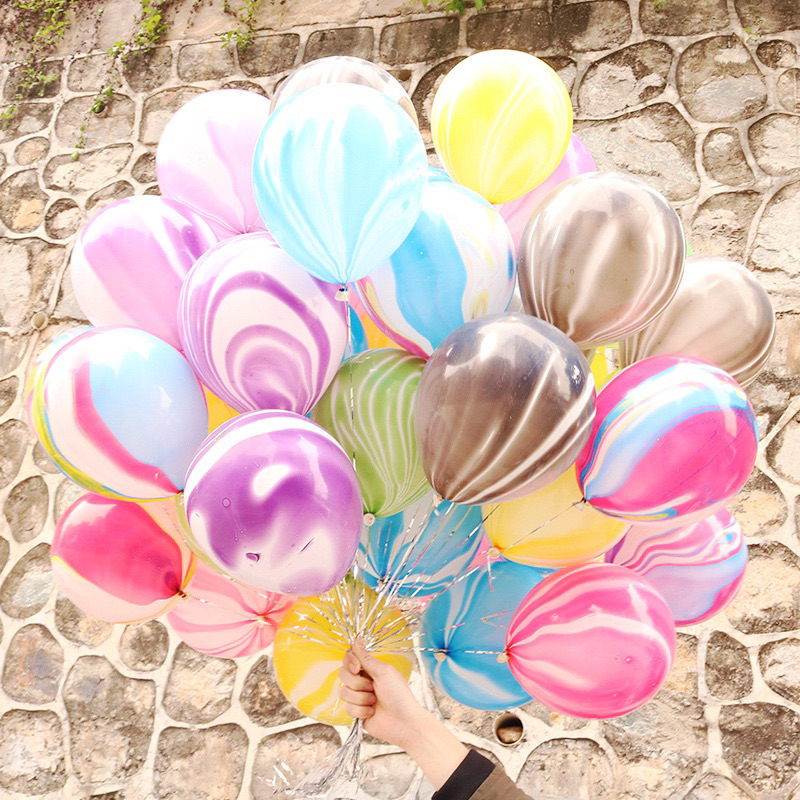 👑【10寸雲彩氣球】瑪瑙氣球 生日派對 吿白 會場佈置 生日氣球 店面佈置 婚禮拍攝 場地裝飾 週歲抓周 氣球佈置