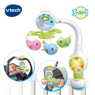 英國Vtech 可攜式3合1啾啾鳥音樂鈴(適合任何品牌提籃、嬰兒床、推車皆可用）