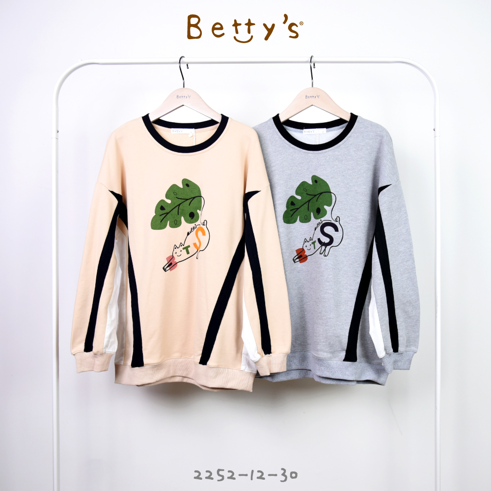 betty’s貝蒂思(25)貓咪撞色條紋圓領T-shirt(共二色)