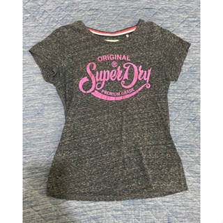 極度乾燥 Superdry T-shirt 短袖 T恤 上衣 Logo XL號 灰色 女版