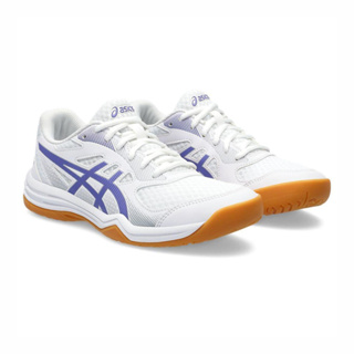 ASICS UPCOURT 5 女 大童 排球鞋 羽球鞋 羽毛球 白紫 1072A088-103【S.E運動】