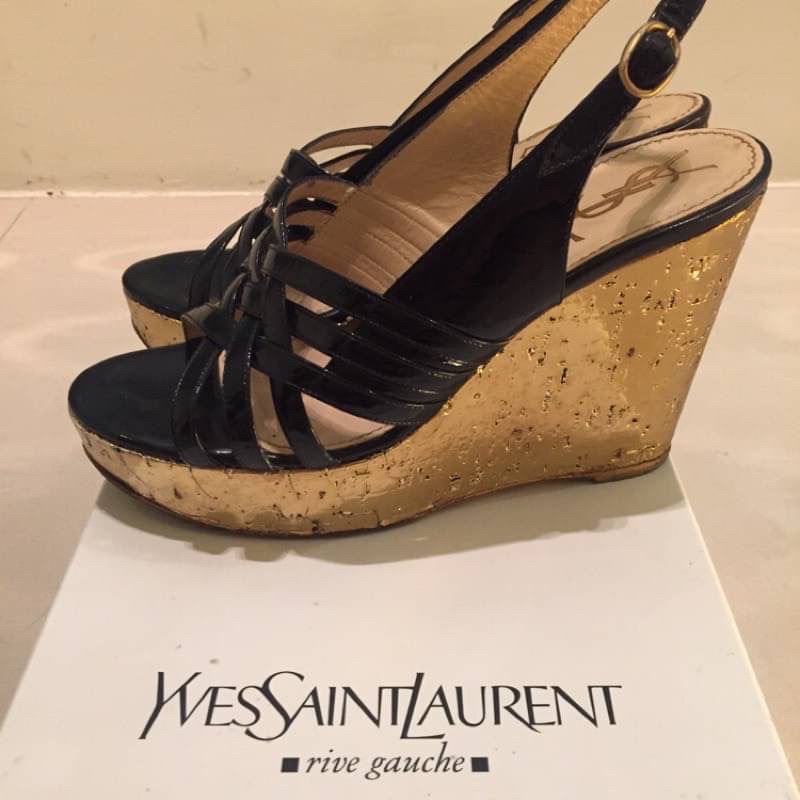 YSL楔形涼鞋（正櫃商品 UK：37）  #YSL#楔形涼鞋