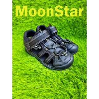 *十隻爪子童鞋*日本月星Moonstar CARROT玩耍速乾黑色透氣休閒鞋 護趾鞋 涼鞋 運動涼鞋