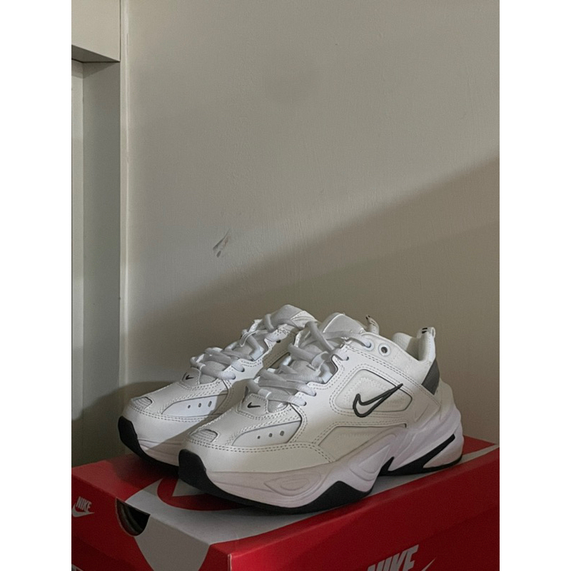 現貨正品  NIKE M2K TEKNO 厚底老爹鞋 全白 白銀 男女復古休閒 跑步鞋 運動鞋 情侶鞋 百搭