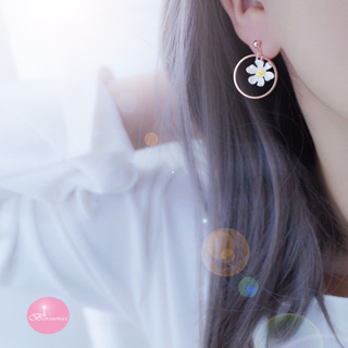 韓國圈圈蕊花樣造型系列 夾式 針式 垂墜耳環 耳環 【Bonjouracc】