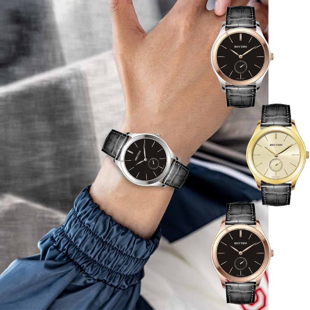 【WANgT】RHYTHM 麗聲 文青素面簡單簡約美高貴皮革手錶-P1301L