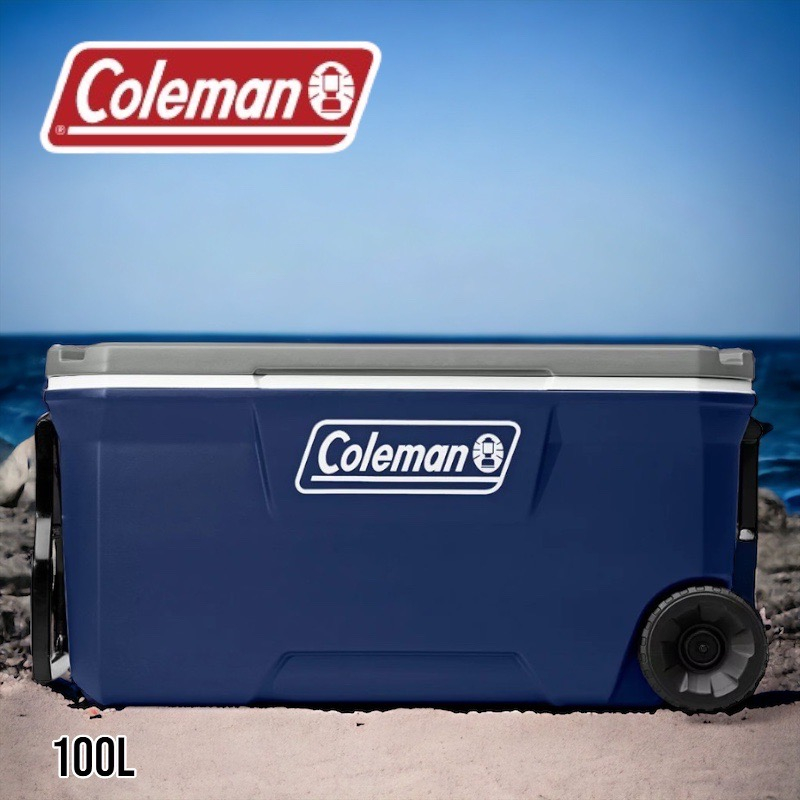 中壢鴻海釣具《Coleman》100QT 5日保冷-100L 附輪冰箱 墨綠色 / 深藍色 限宅配
