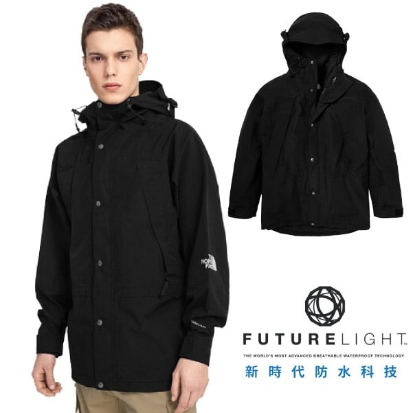 【北臉 The North Face】送》男 款限量ICON防風連帽防水外套 登山風雨衣 衝鋒衣 時尚工裝外套_4R52