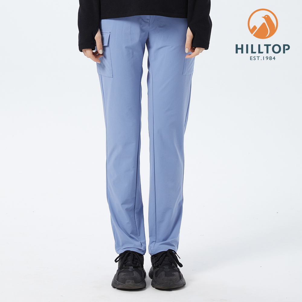 【HILLTOP山頂鳥】女款超潑水戶外輕量彈性多口袋長褲 藍｜PH31XFN7ECE0