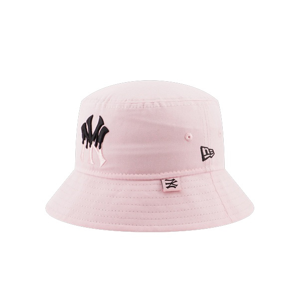 【NEW ERA】MLB 童帽 漁夫帽 大童 粉紅色 洋基 紐約  NY 冰淇淋字體【ANGEL NEW ERA】