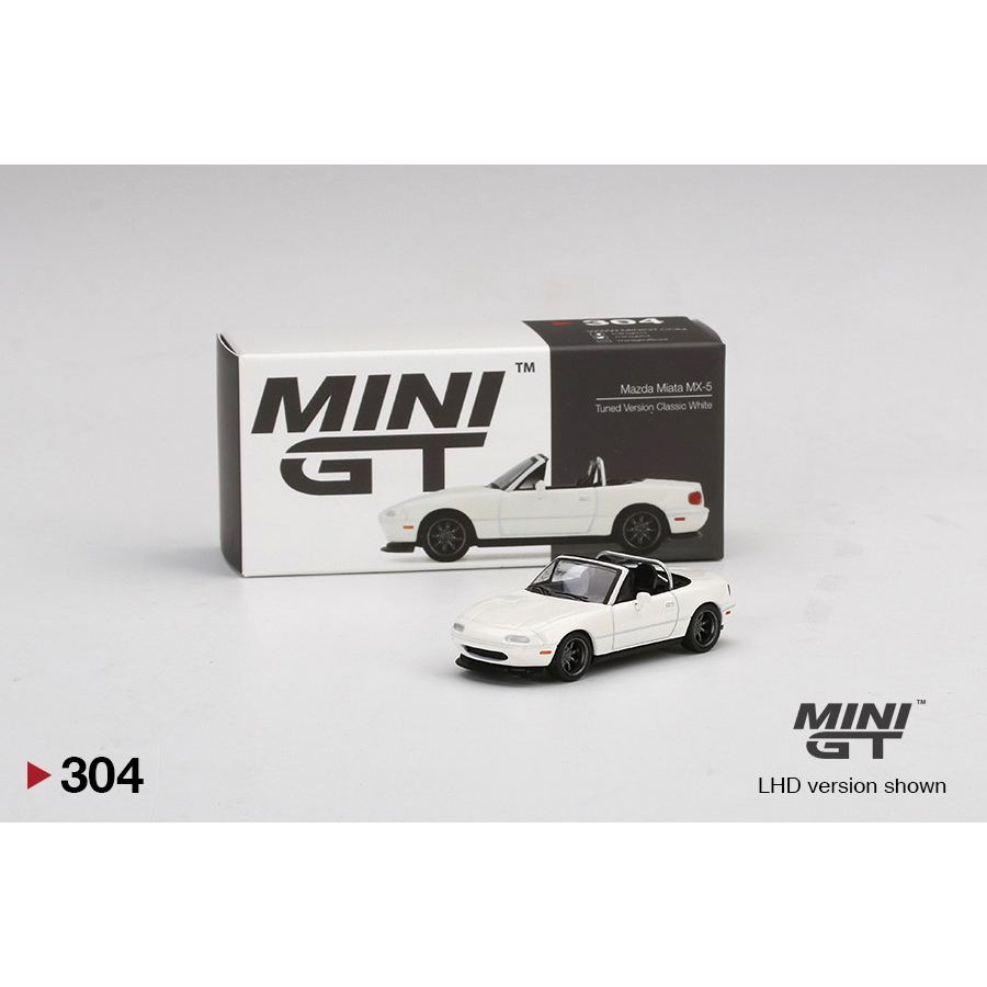 MINI GT #304 1/64 Mazda Miata MX-5 (NA) Tuned Version 經典白