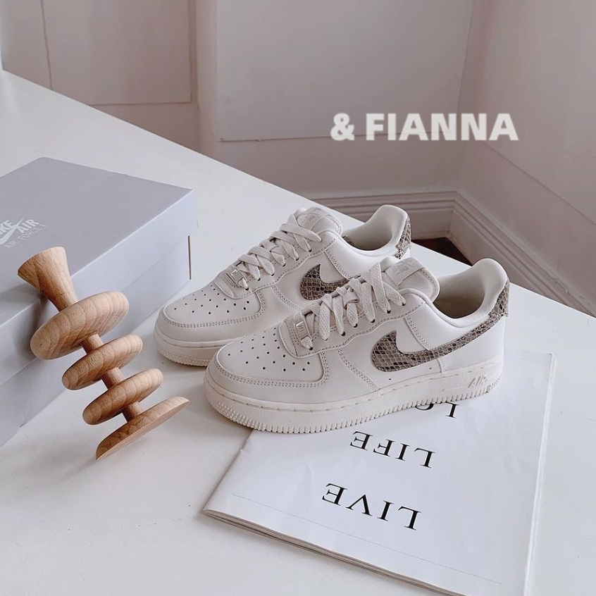 【FianNa】Nike Air Force 1 低筒 蛇紋 白 奶油 af1 蛇皮 DD8959-002