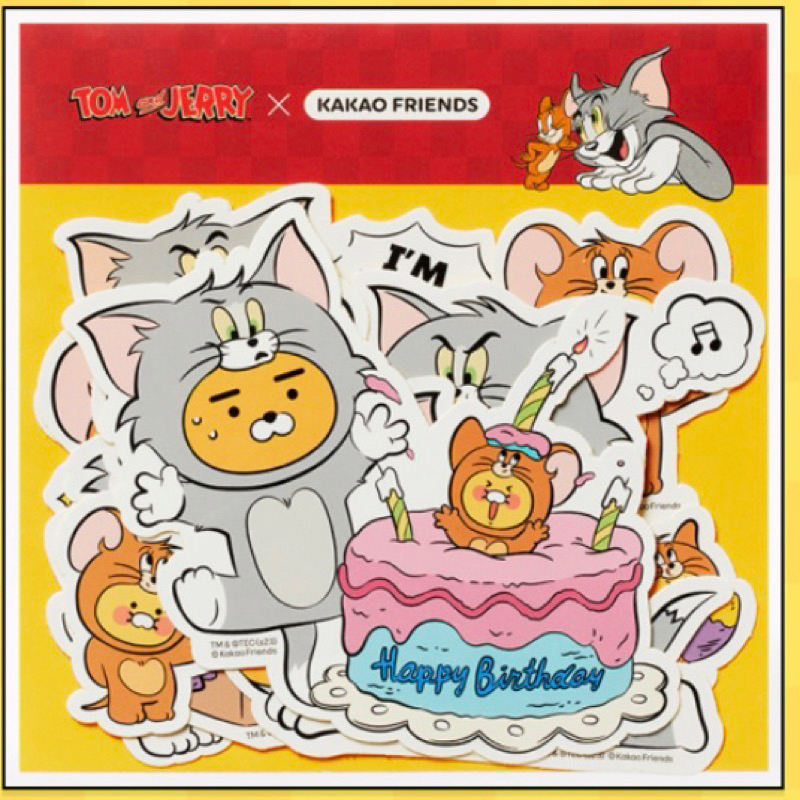 現貨 韓國 KAKAO FRIENDS 湯姆貓 與 傑利鼠 貼紙 萊恩 春植