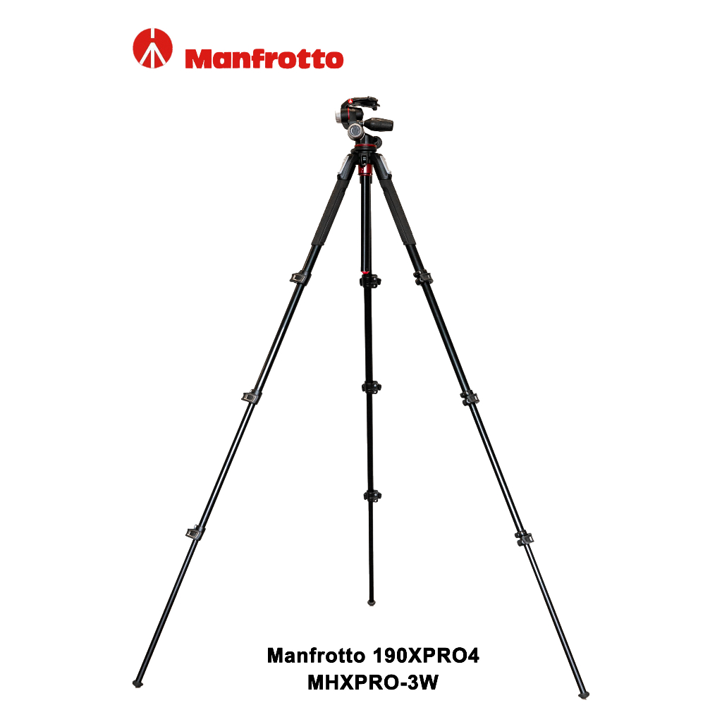 [極新] Manfrotto 190XPRO4+MHXPRO-3W雲台 可橫拍