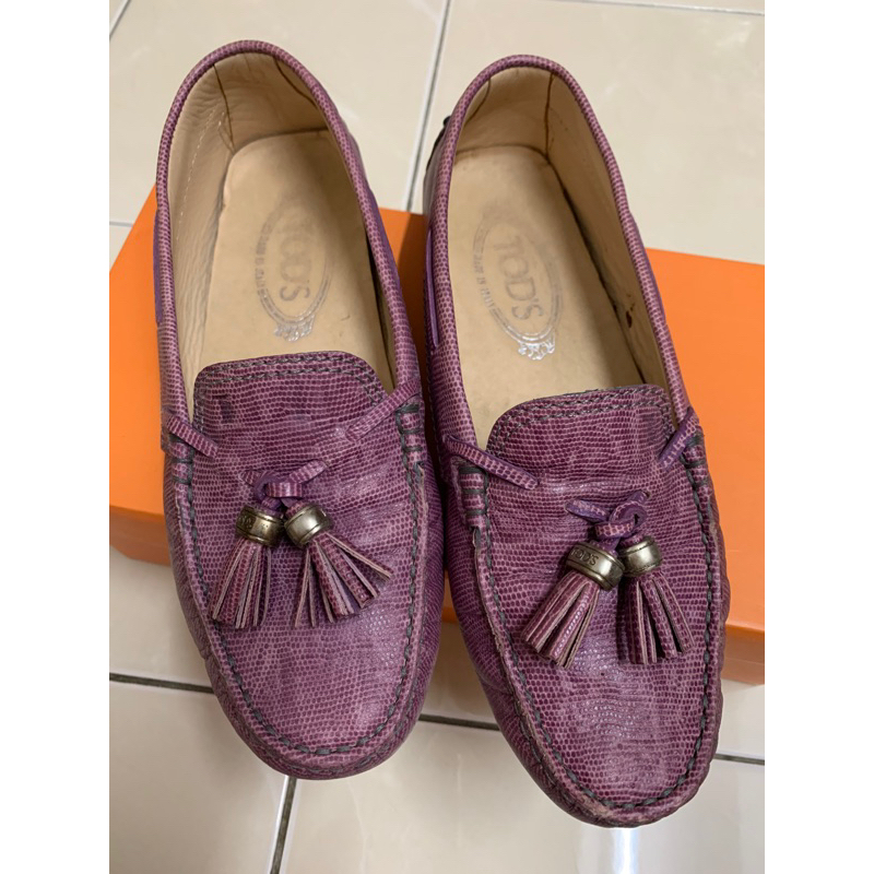 TOD’S平底鞋/紫色系/尺寸約35.5