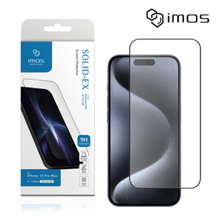 iMOS Apple iPhone 15 Pro Max 6.7吋 9H康寧滿版黑邊玻璃螢幕保護貼(AGbc)