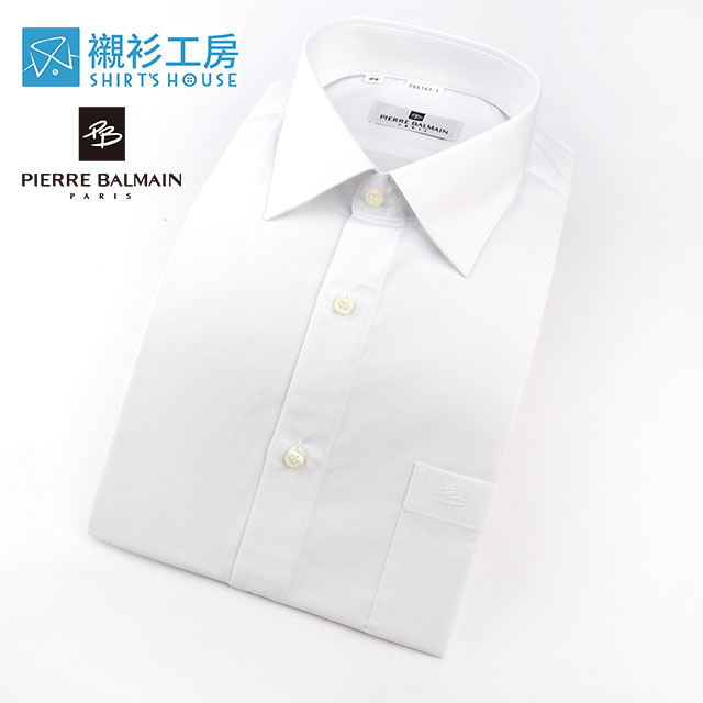皮爾帕門pb白色素面、社會新鮮人、上班族團購、合身長袖襯衫66161-01-襯衫工房