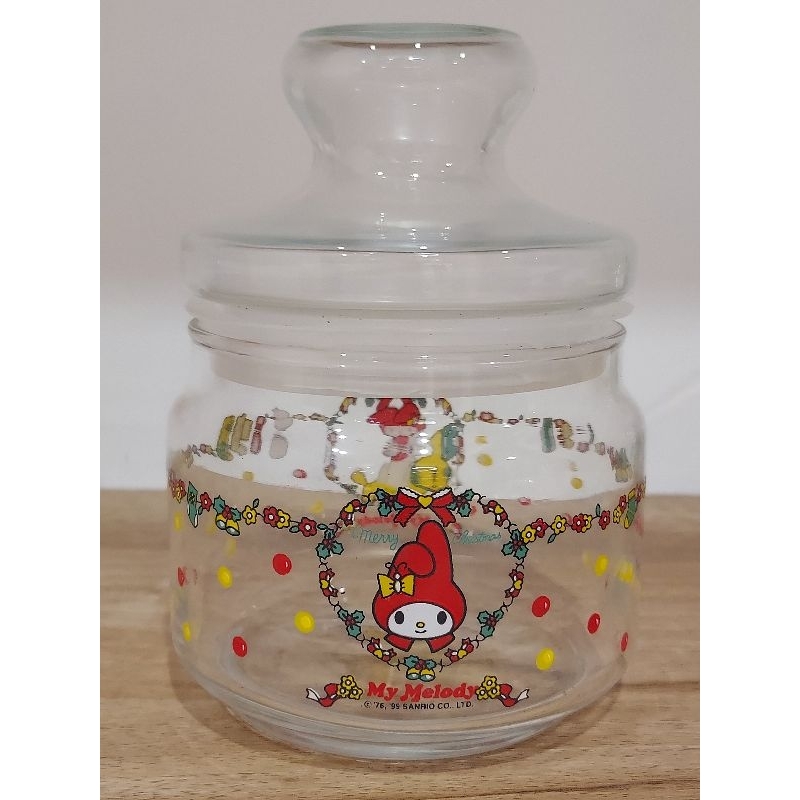 早期收藏 全新 1999 美樂蒂 三麗鷗 聖誕節 聖誕款 玻璃 密封罐 罐 玻璃罐 無盒