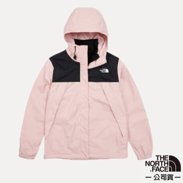 【The North Face】女 款 拼接防水透氣連帽三合一外套/夾克 風雨衣/內件刷毛內裏_粉黑_7QW6