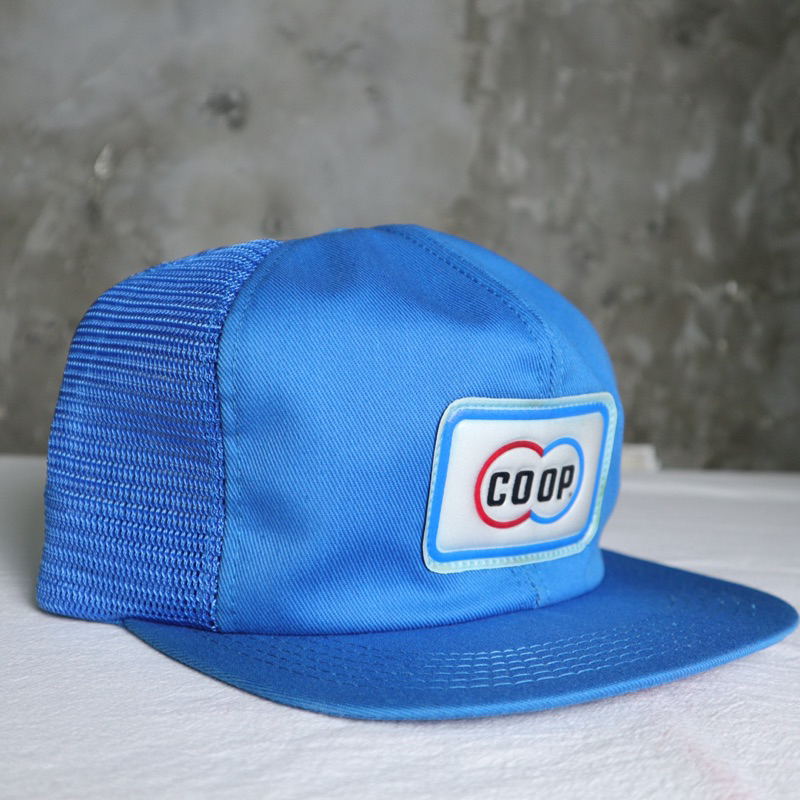 「富士鳥」古著 80-90s 美國製 COOP水藍色卡車司機網帽