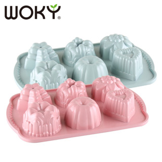 WOKY 沃廚 La Douceur 法式粉彩系列蛋糕模 造型6入型 藍綠色 烘焙用具 模型 烤盤 壓鑄合金