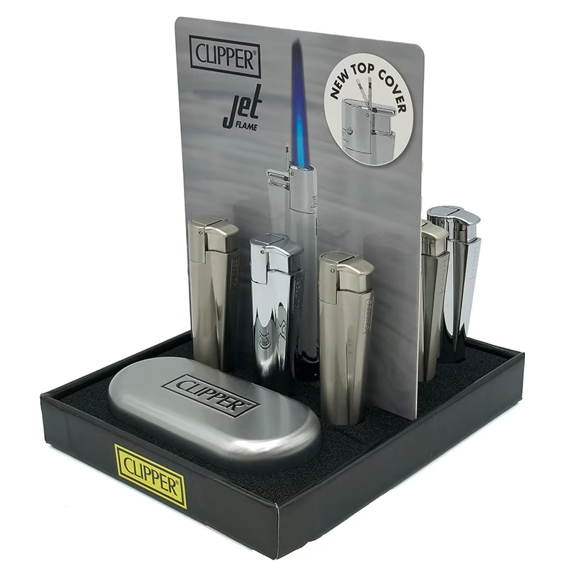 CLIPPER-金屬防風噴射打火機-亮銀-霧銀(下單時請備註)