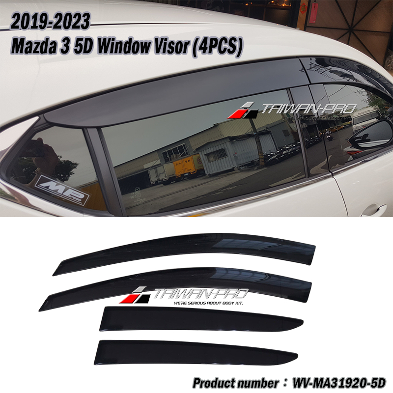 4代19馬3 5門 5D 4片 晴雨窗 2019-2024 馬自達3 MAZDA 3 四代 空力套件★台灣製造★✩外銷品