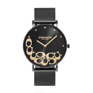 COACH | 經典時尚大C LOGO米蘭帶手錶 / 黑-14503826