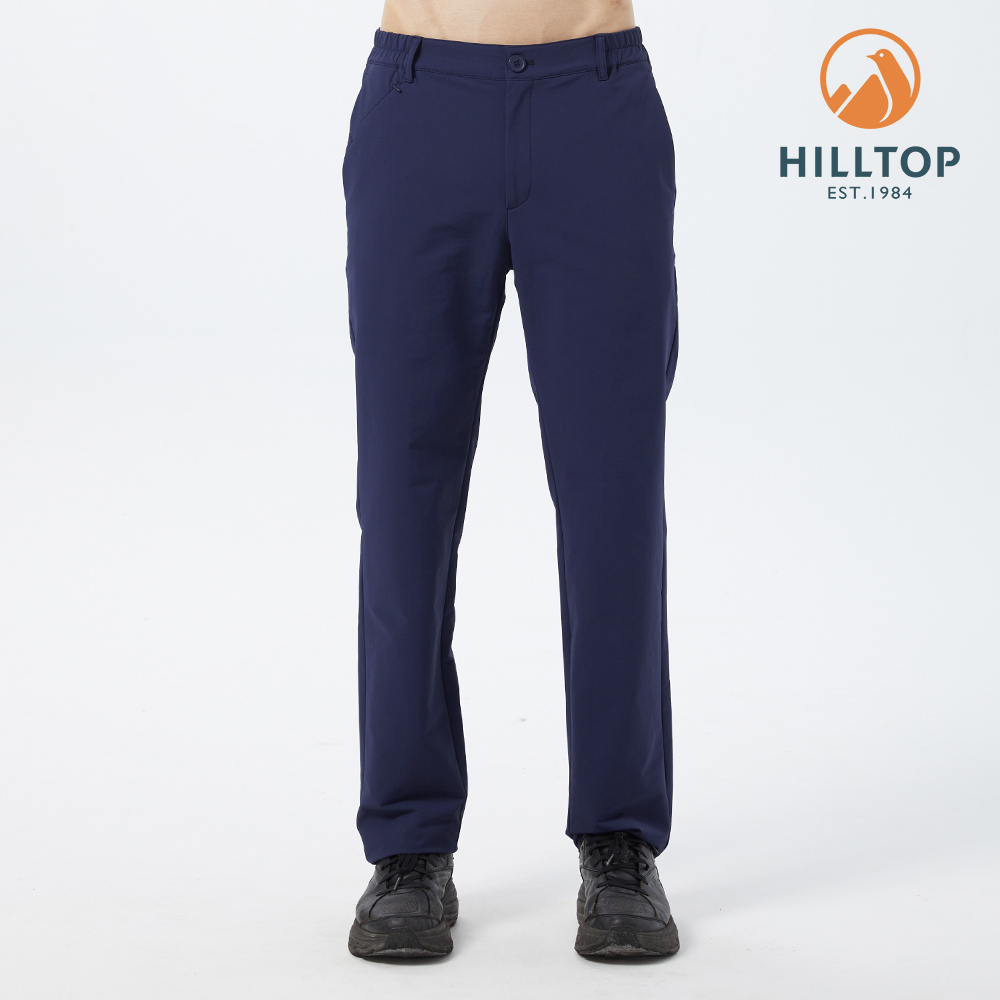 【HILLTOP山頂鳥】男款超潑水彈性保暖休閒長褲 藍｜PH31XMM8ECE0