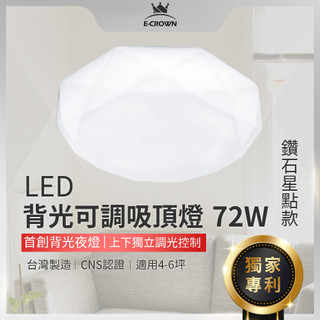 ECROWN LED吸頂燈 鑽石星點款《臺灣專利》智慧遙控調光燈 客廳燈 房間燈 臥室燈 燈具 沐月燈飾