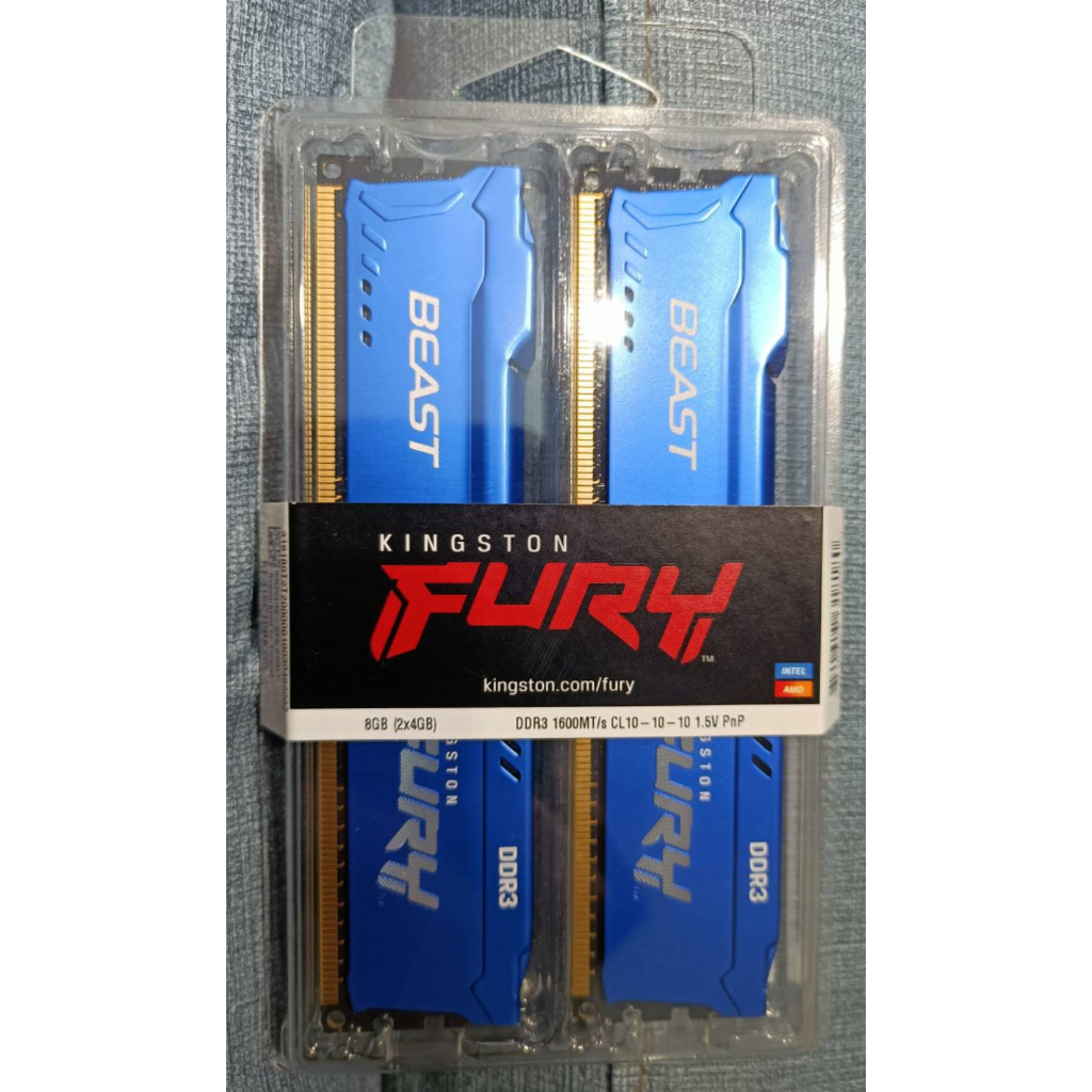 金士頓KINGSTON HYPERX FURY BEAST桌上型DDR3 1600 8G記憶體8GB.另有DDR4.5