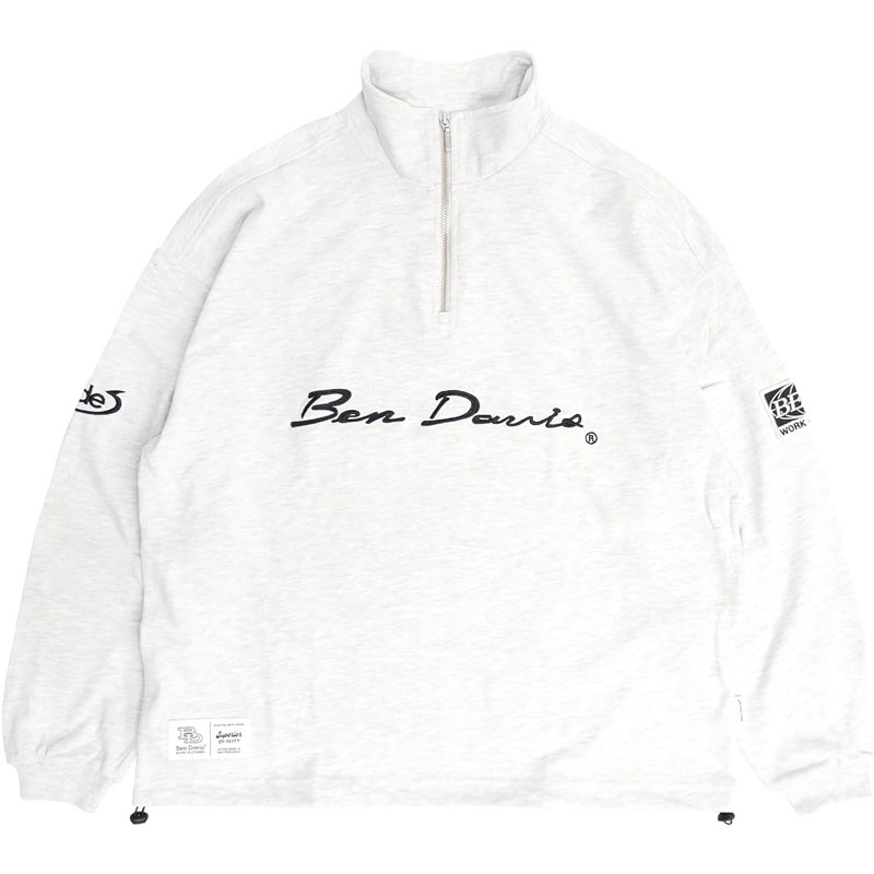 BEN DAVIS 23780041-06 BRUSHED HALF ZIP L/S 半拉鍊 下縮口 長T (燕麥色)