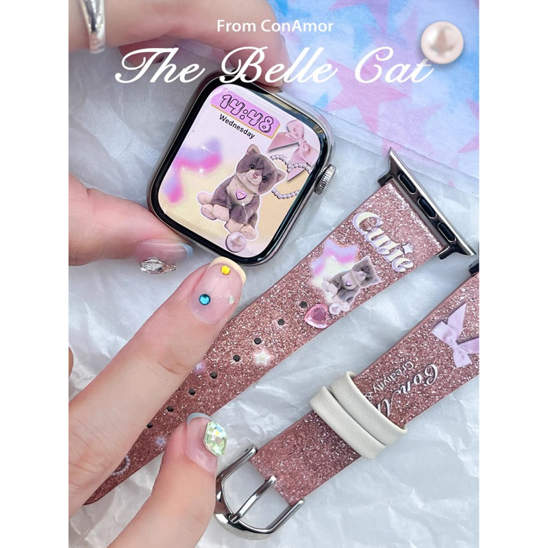 79/CA. BELLE CAT 🐱🐱雙層閃粉 Apple Watch 手錶錶帶