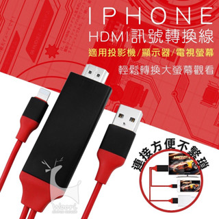 【支援Youtube】Apple iPhone轉HDMI 同屏器 手機有線投影 螢幕分享器 1080P高畫質 MHL轉接線
