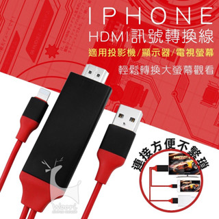 【支援Youtube】Apple iPhone轉HDMI 同屏器 手機有線投影 螢幕分享器 1080P高清 MHL轉接線