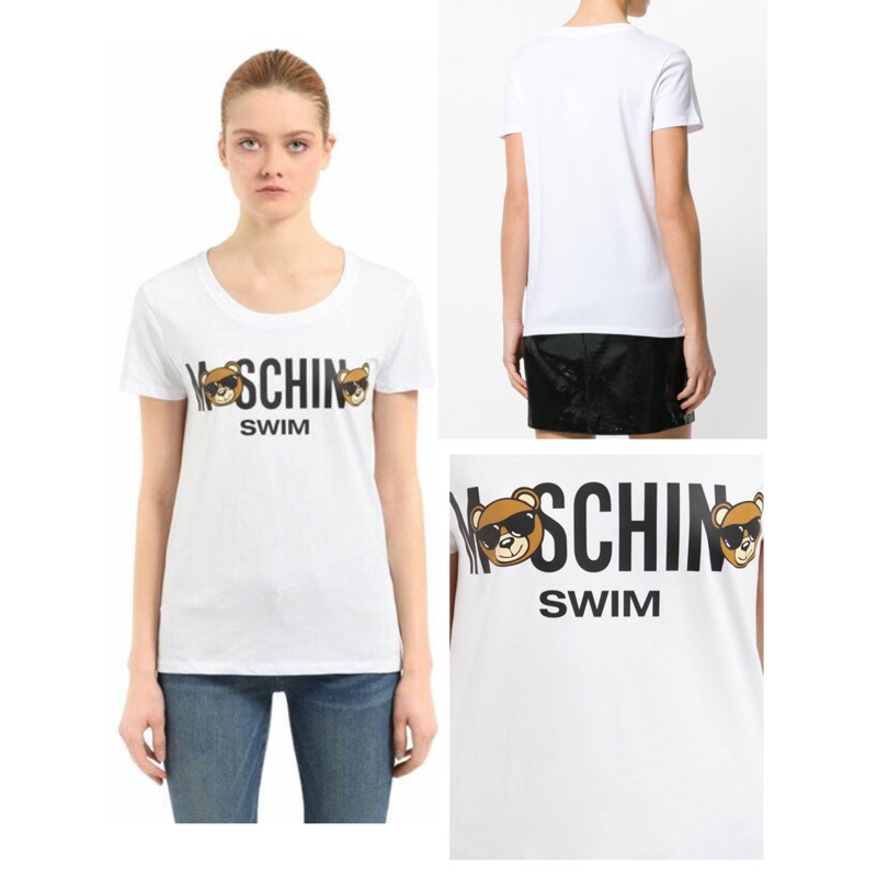 Moschino 墨鏡熊T恤 SWIM系列 - 白色