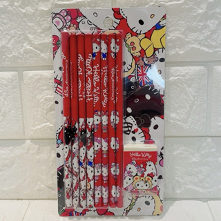 正版三麗鷗 Hello Kitty 卡式文具組 木頭鉛筆