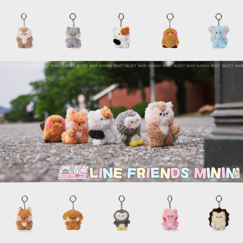 【現貨】 韓國LINE FRIENDS MININI動物玩偶吊飾 鑰匙圈 Pengini Elini Hugni