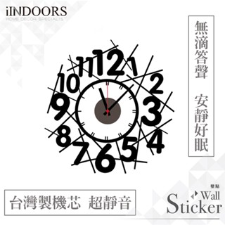 英倫家居 臺中門市現貨 超靜音設計壁貼時鐘 跳舞數字 臺灣高品質機芯 壁鐘 掛鐘 創意 佈置 DIY 牆貼 814