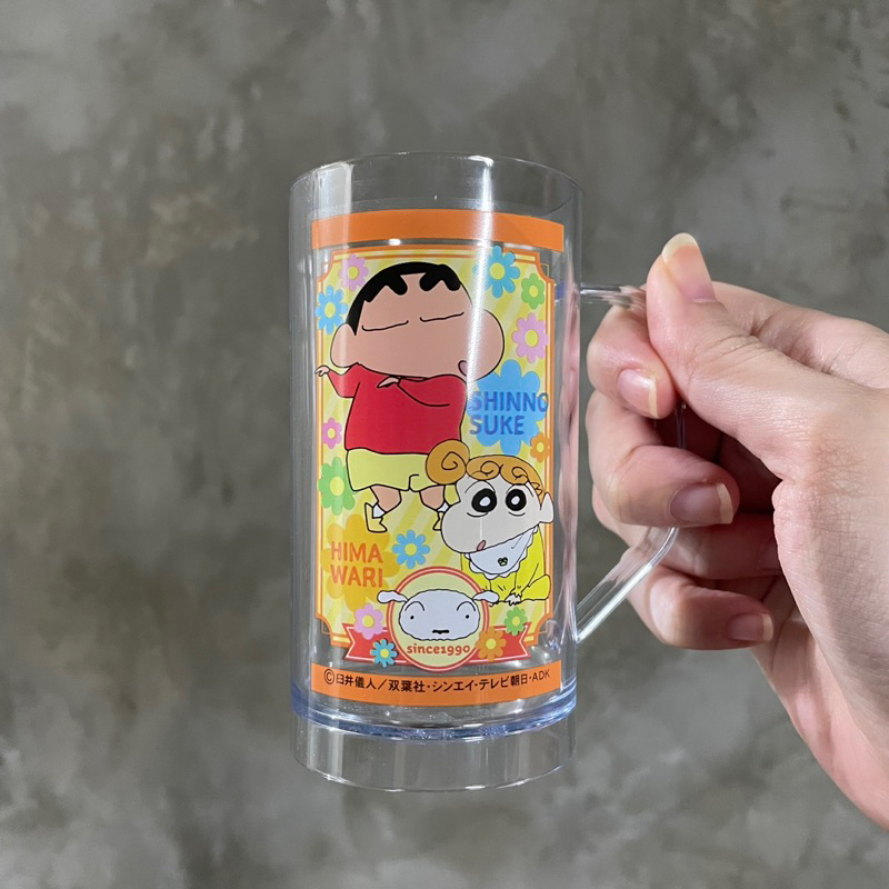 日本製🇯🇵日本限定 蠟筆小新 食玩 壓克力兒童啤酒杯🍺水杯 裝可愛